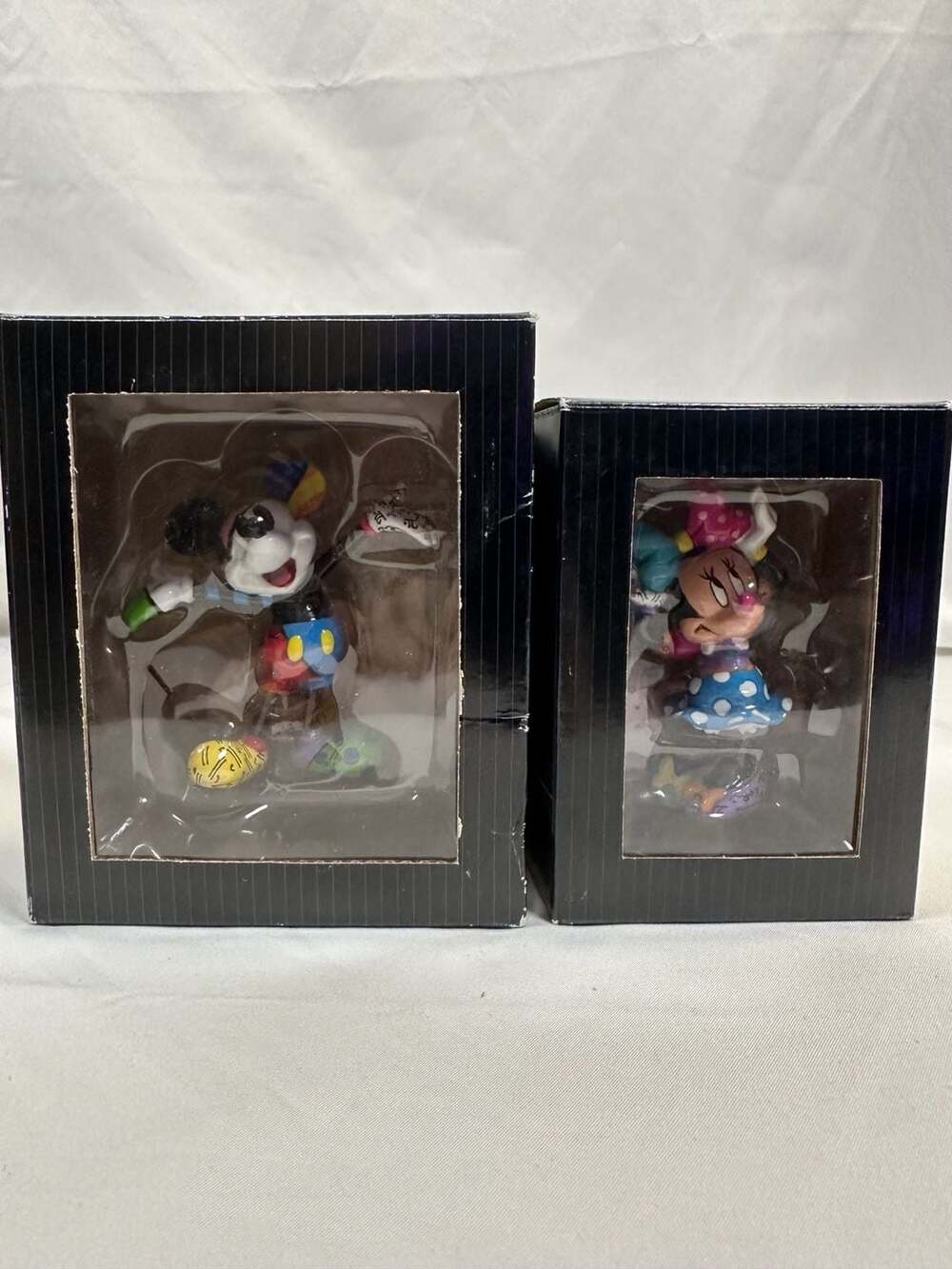 Disney Showcase Romero Britto Mickey Mouse and Minnie Mouse Mini Figurines Set